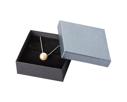 Mifuta type paper box for rings, pierced earrings and pendants, L size, embossed paper gray, 20 pieces AR-REP246