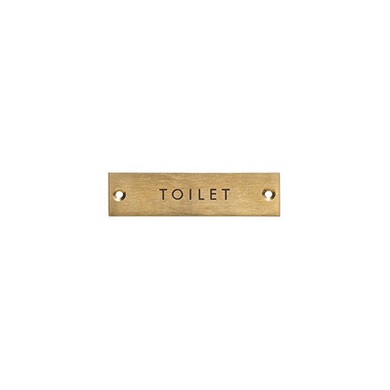 63952 [POSH MADE] sign plate TOILET antique gold