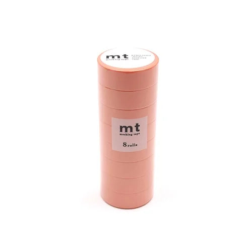 mt Masking Tape 8P – Salmon Pink (8 rolls), 15mm×7m