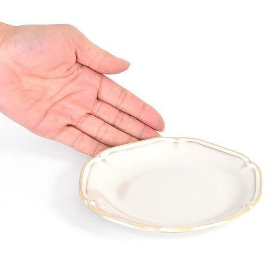 Ange 14cm dish, white type, Western tableware, round plate, made in Japan, Minoyaki, stylish.