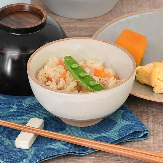 Blanc Soil Tea Bowl, White Tableware, Rice Bowl, Made in Japan, Minoyaki Tea Bowl, Fashionable, Modern