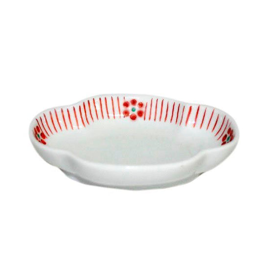 [Eisyou] Plum design on stripes, 3" tsuba-shaped plate