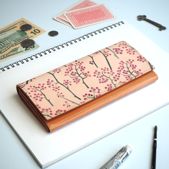 Flap Long Wallet (Akaimi) All Leather Women and Men