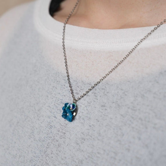 [Kutani Flower] Necklace (blue)