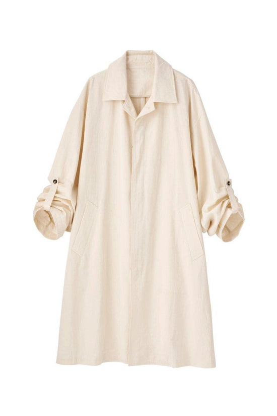 High End- washer long Soutien Collar Coat/Ivory