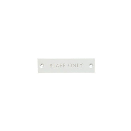 63959 [POSH MADE] sign plate STAFF ONLY white