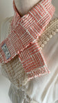 100% Organic cotton handwoven scarf _ WALL / peach ♭122