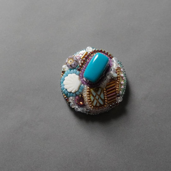 Exotic Brooch 4 Bead Embroidery Colorful