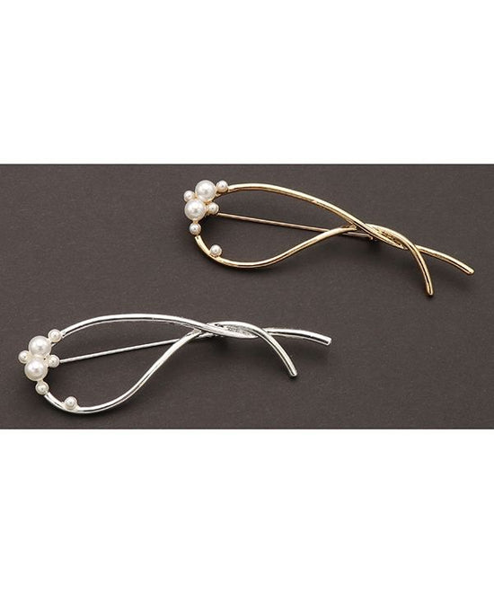 Metal pearl design brooch (2 colors) A24WKX093