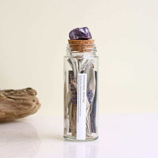 Deep Cleanse White Sage Bottle with Gemstone