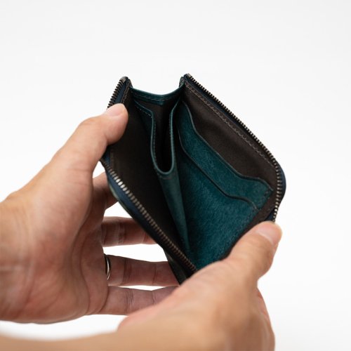 L shaped mini zipper wallet carta