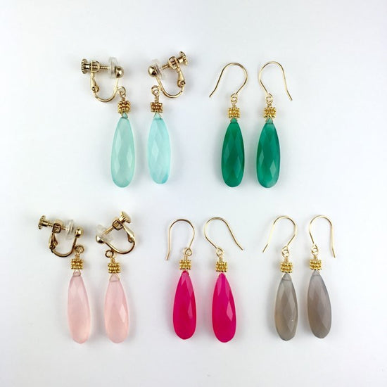 Long pear-shaped earrings