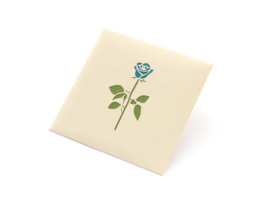Paper Cutout Mini Envelope "Blue Rose"