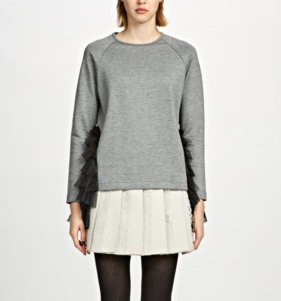 Side Mix Frill Pullover B