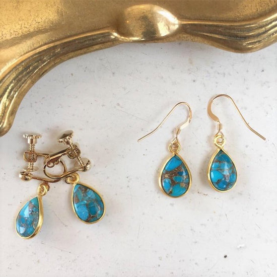 Blue Copper Turquoise earrings