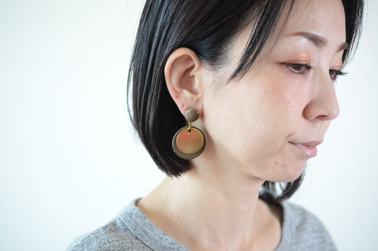 Leather Earrings (Double Marble)