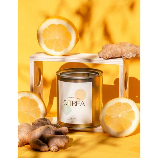 Nidore Organic & Vegan Aroma Candle L Lemongrass and Ginger