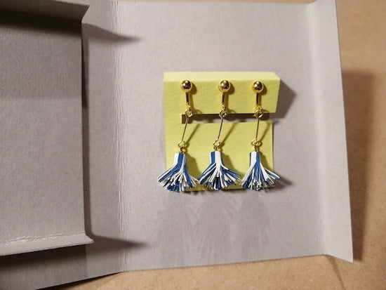 Paper bundle clip-on earrings-flowers