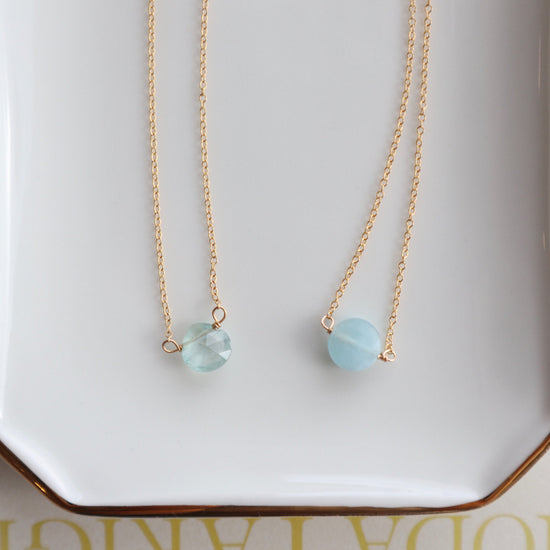 Birthstone necklace Aquamarine (March)