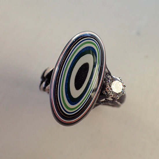 Fordite Silver Ring
