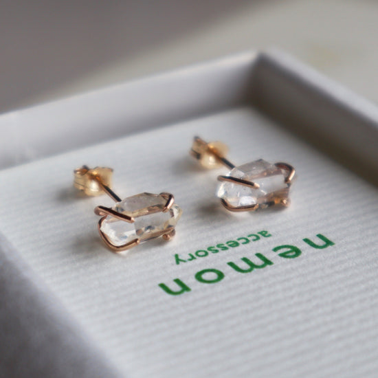 Herkimer diamond pierced earrings