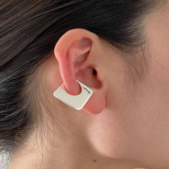 Silver Ear cuff Rhombus Ear cuff