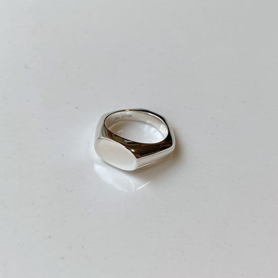Silver Ring Hexagon Ring