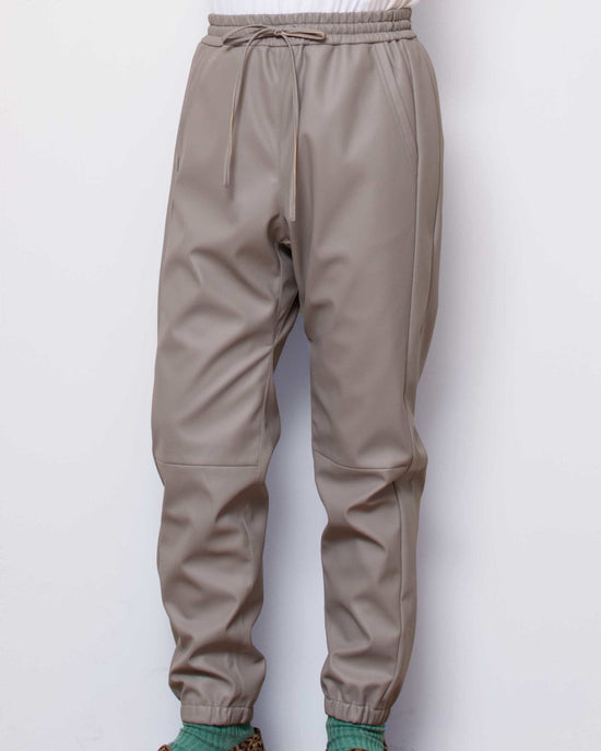 A blends faux leather lambskin jogger pants
