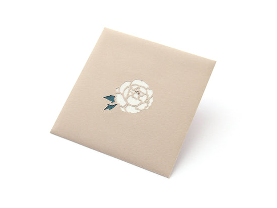 Paper Cutout Mini Envelope "White Peony"