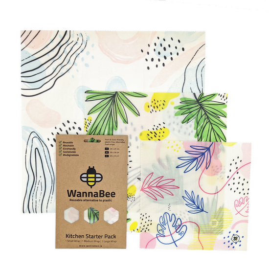 Set of 3 beeswax wraps (S, M, L)