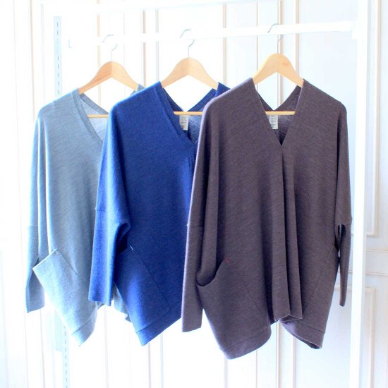 Body Wrapping / Loose-fitting Pullover Machine-washable Wool with Deep Pockets