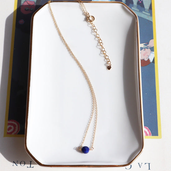 Birth stone necklace Lapis lazuli (December)