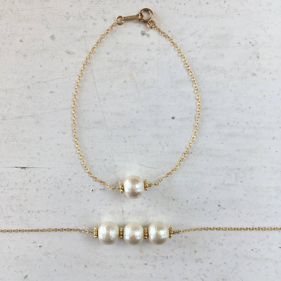Cotton Pearl Bracelet