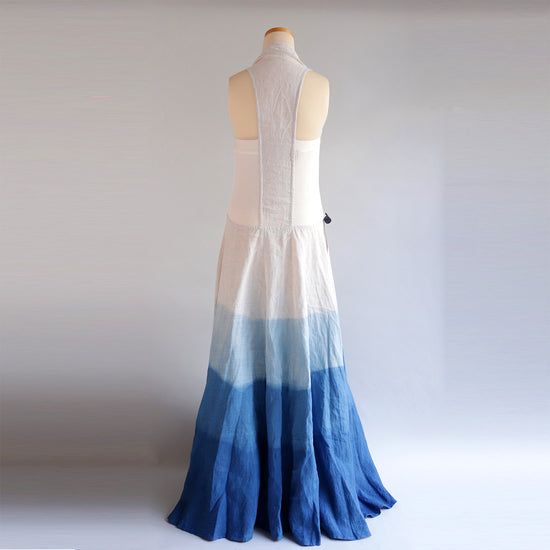 Ryukyu indigo-dyed long Wrap Dress