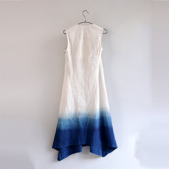 Ryukyu indigo-dyed V-neck Dress