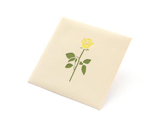 Paper Cutout Mini Envelope"Yellow Rose"