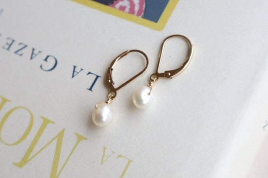 Fresh water pearl French hook earrings