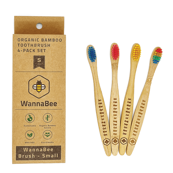 Bamboo toothbrush set of 4_for kids and women