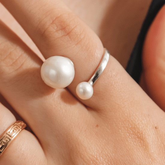 Pearl Spiral Ring