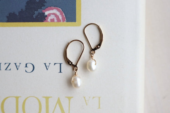 Fresh water pearl French hook earrings