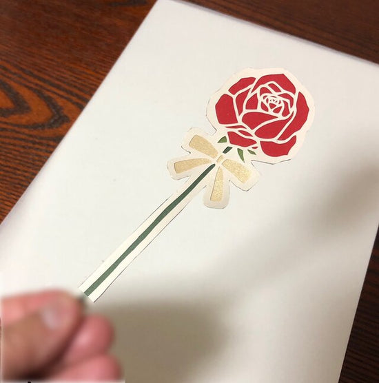 Lightly Fragrant Single-Flower Paper Cutout Incense "Rose"