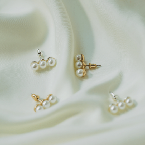 triple pearl earrings