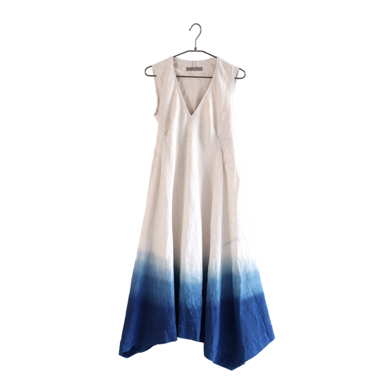 Ryukyu indigo-dyed V-neck Dress