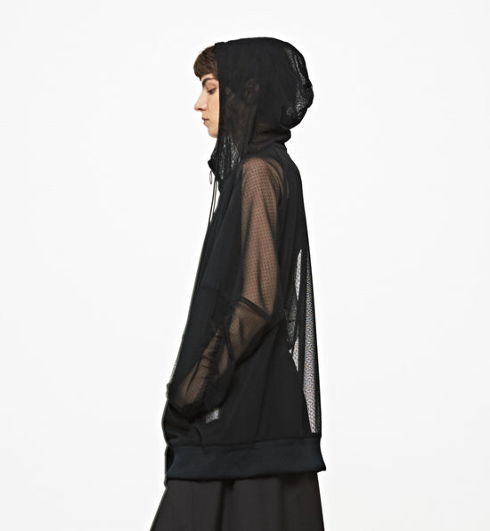 Dot Tulle See-through Hoodie