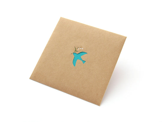 Paper Cutout Mini Envelope "Blue Bird"