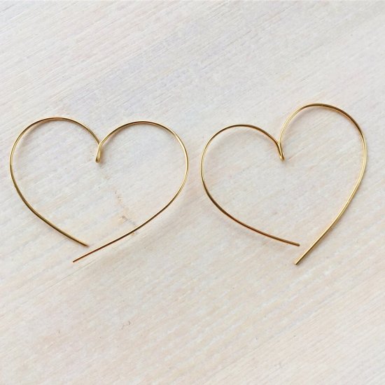 Heart shape pierced earrings