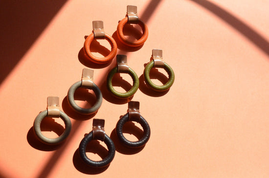 Leather Earrings (Donuts)