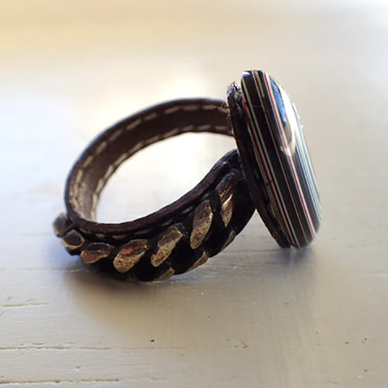 Fordite Silver Ring