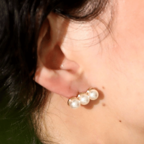 Triple Pearl Earrings