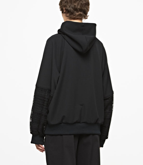 Sleeve Chemical Lace Switching Hoodie